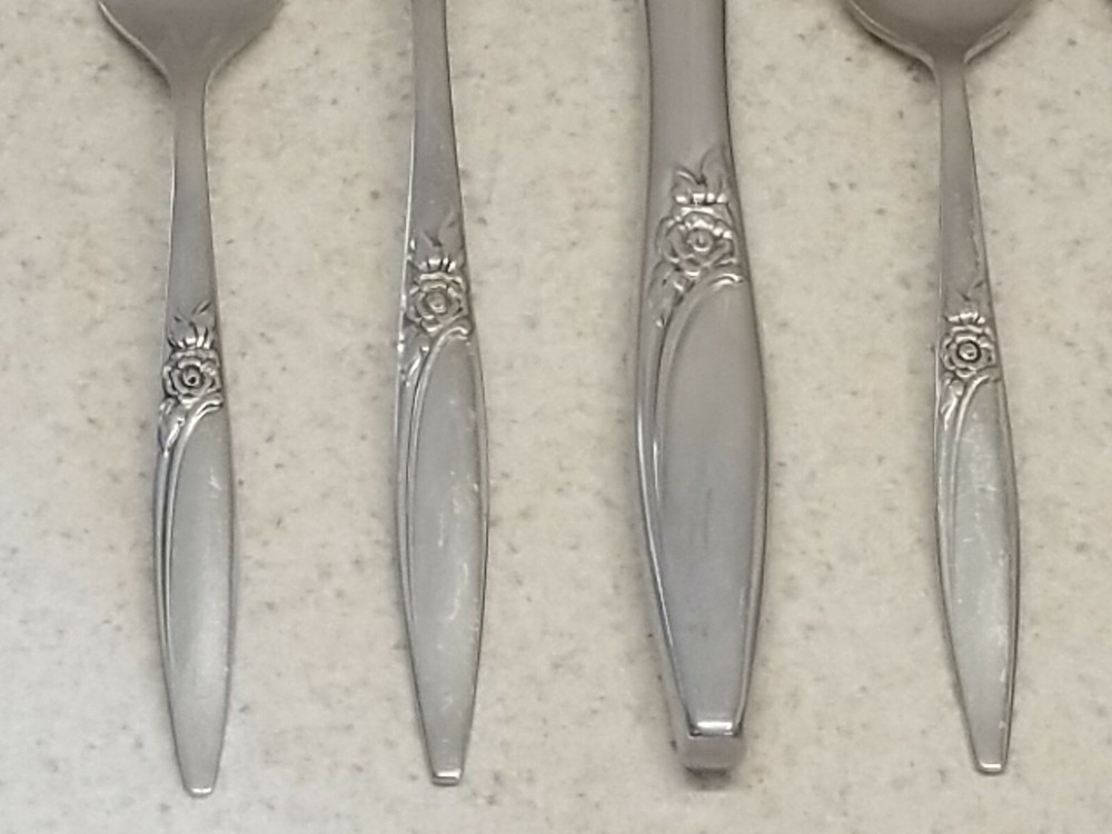 ONEIDA STAINLESS FLATWARE HIGHLAND ROSE PATTERN 6 PIECE MISCELLANEOUS BATCH