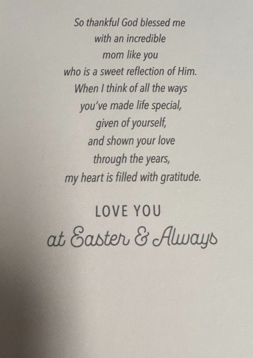 Happy Easter Greeting Card & Envelope ~ Mom ~ Religious