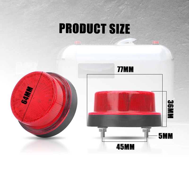 2X 360° LED Rotating Strobe Light Rooftop Flash Beacon Warning Lamp Red 12V-24V
