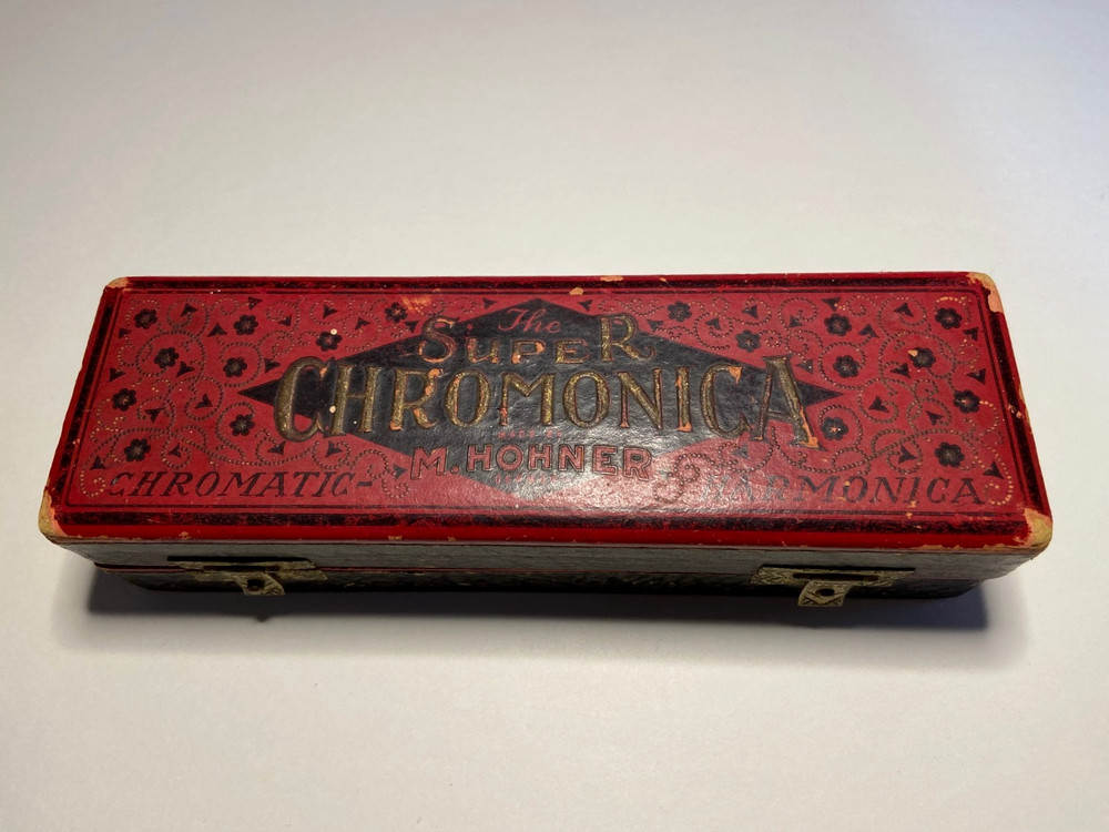 Vintage The Super Chromonica M Hohner Chromatic Harmonica with Original Box