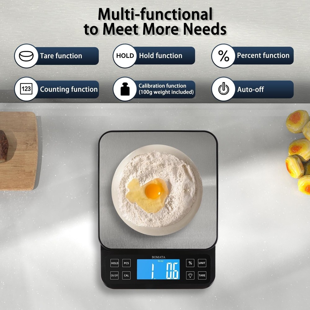 Bakery Scale, 5kg/11lb, % Percentage Function, LCD Backlight