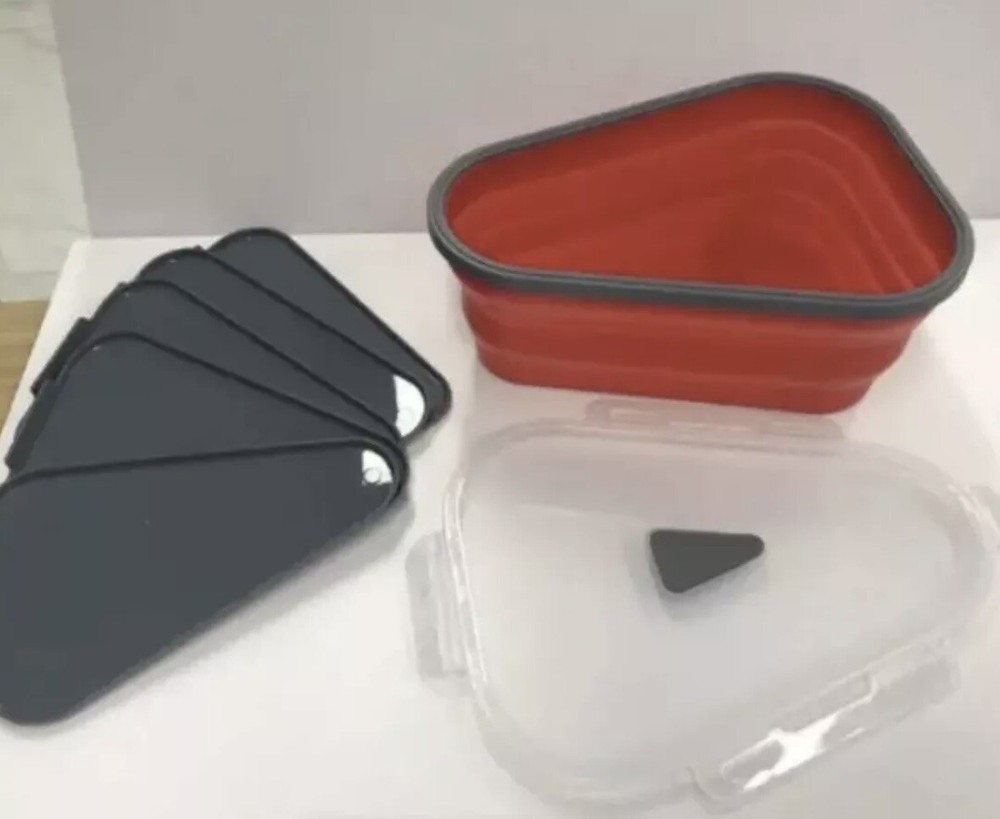 Pizza Storage Container Box Foldable Triangle Reusable Pack Container Multiuse