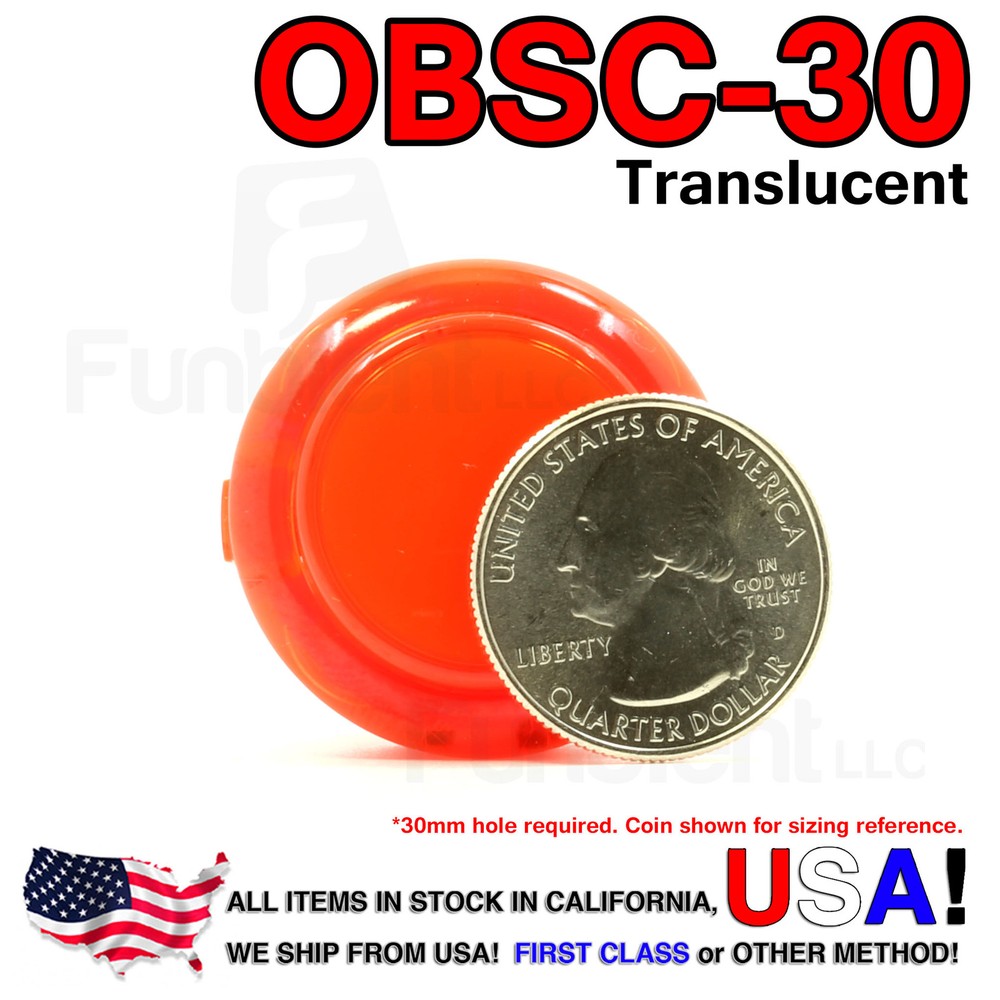 Sanwa Original OBSC-30 Red Translucent Push Button JAMMA guitar killswitch