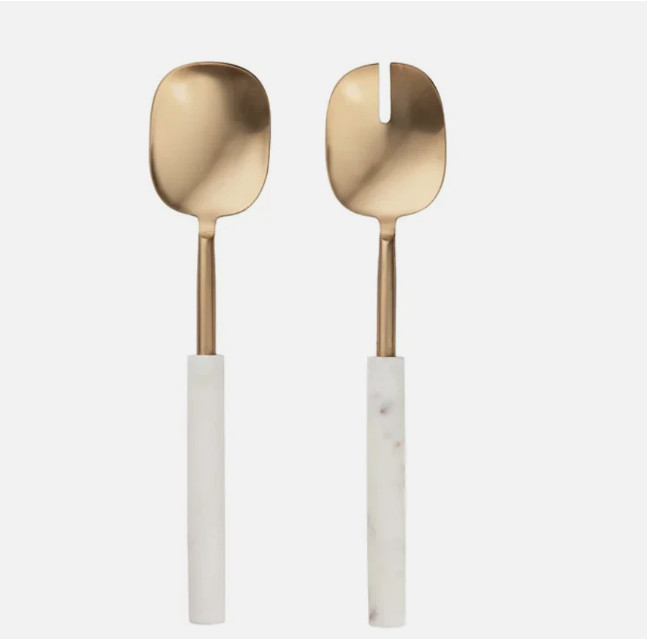 Thirstystone Thirstystone Gold Salad Server White
