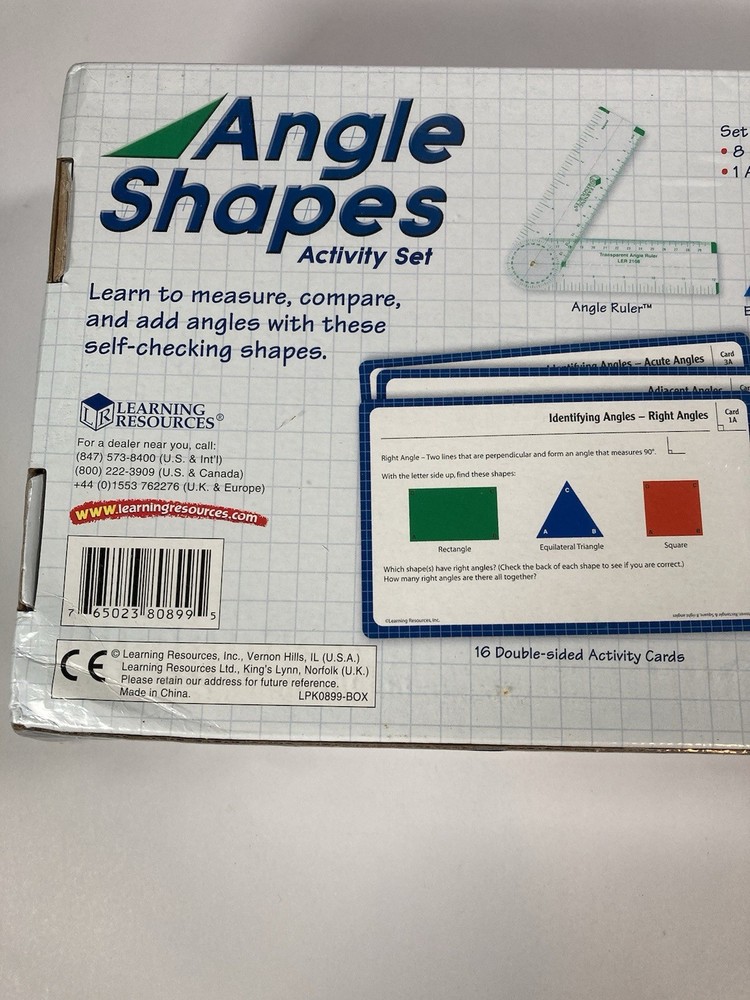 Learning Resources "Angle Shapes Activity Set" Math Geometry Shapes Toy