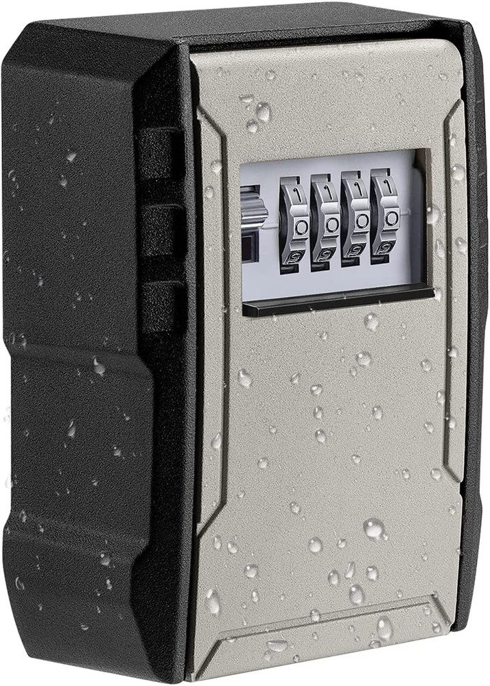 UPGRADE Extra Large Capacity Key Lock Box, Weatherproof Security Wall Mount