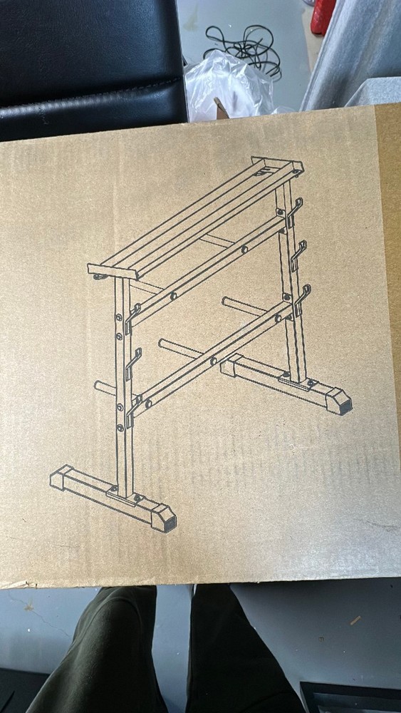 Uboway 3-Tier Dumbbell, Weights, and Bar Rack