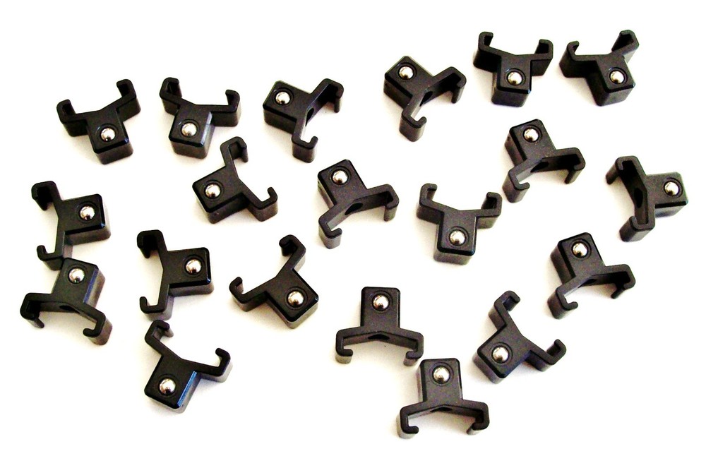 40 GOLIATH INDUSTRIAL ABS 1/2" BLACK REPLACEMENT SOCKET RACK RAIL CLIPS SC12BL