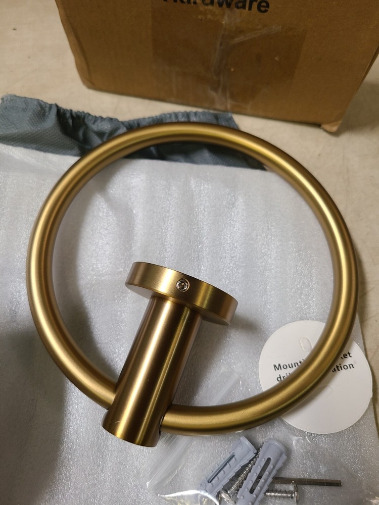Forious WW0220G Wall Mounted Towel Ring With Installation Hardware