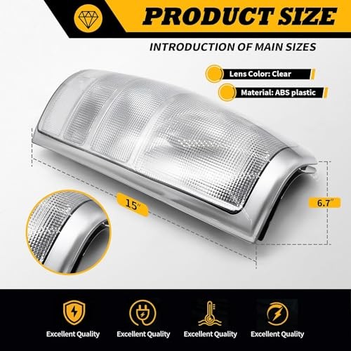 A Pair White Clear Tail Light Assembly Compatible with 1999-2002 Silverado