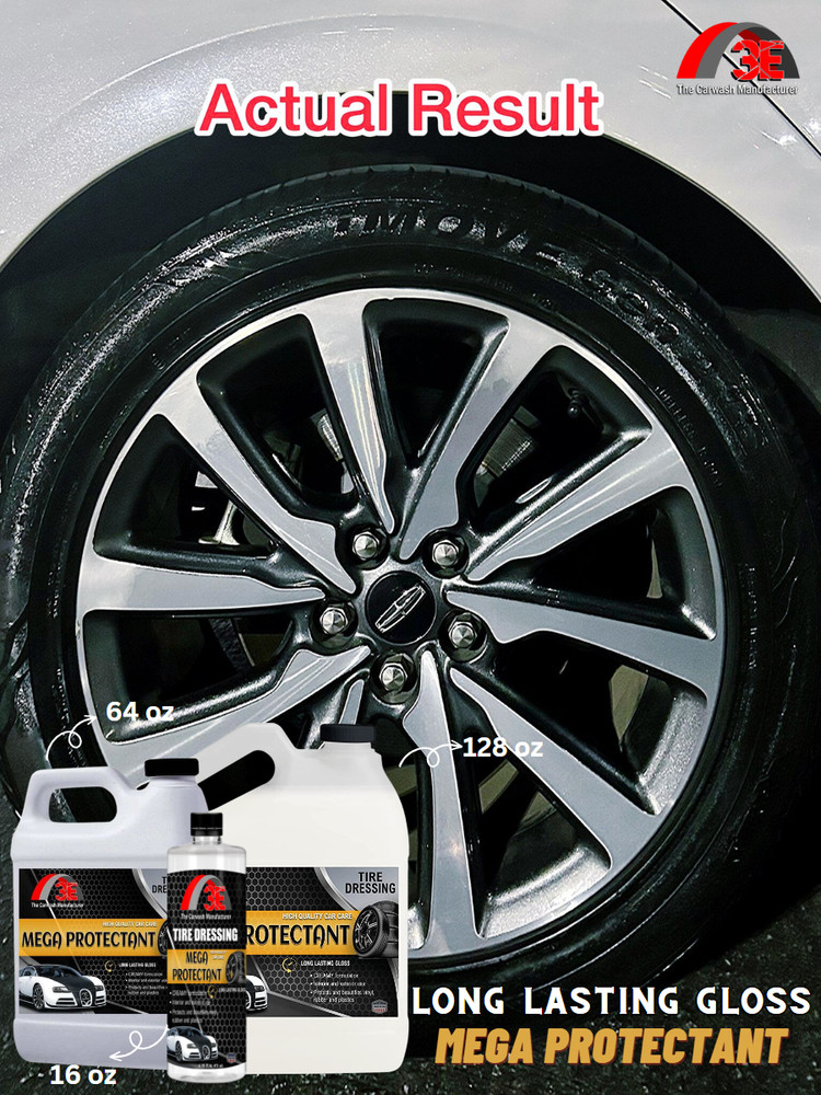 Mega Protectant Sprayable Tire Coating & Dressing Silicon-Based Formula Half Gal