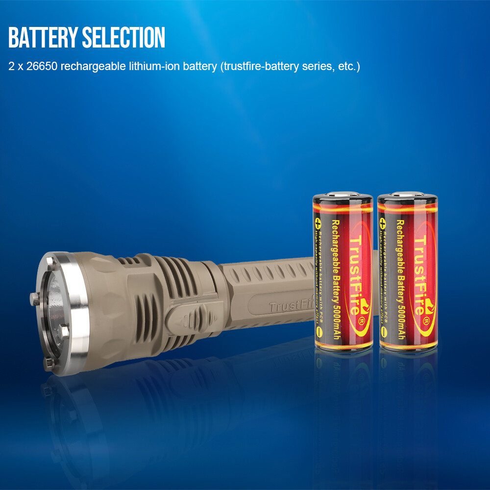 Trustfire 3200Lumen Stepless Dimming Rechargeable Diving Light Scuba Flashlight