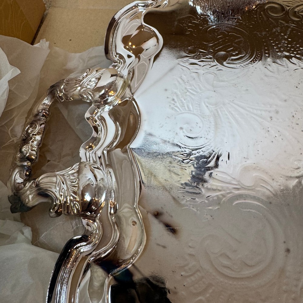 New Elegance in Silver Silver-Plated Princess 4 Pcs Tea & Coffee Set w/ Tray