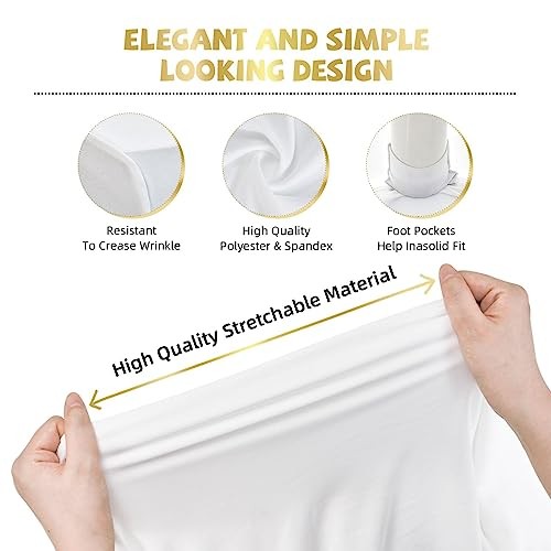 Custom Fitted Table Cloth for 6ft Table Stretch 72" x 30" (Rectangular) Black01