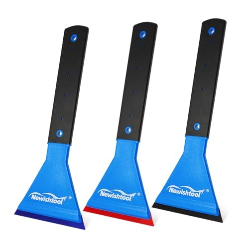 Window Tint Squeegee Rubber with Handle, 3 PCS Different Durometer Blades