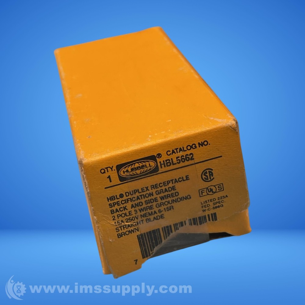 Hubbell HBL5662 Duplex Receptacle FNOB