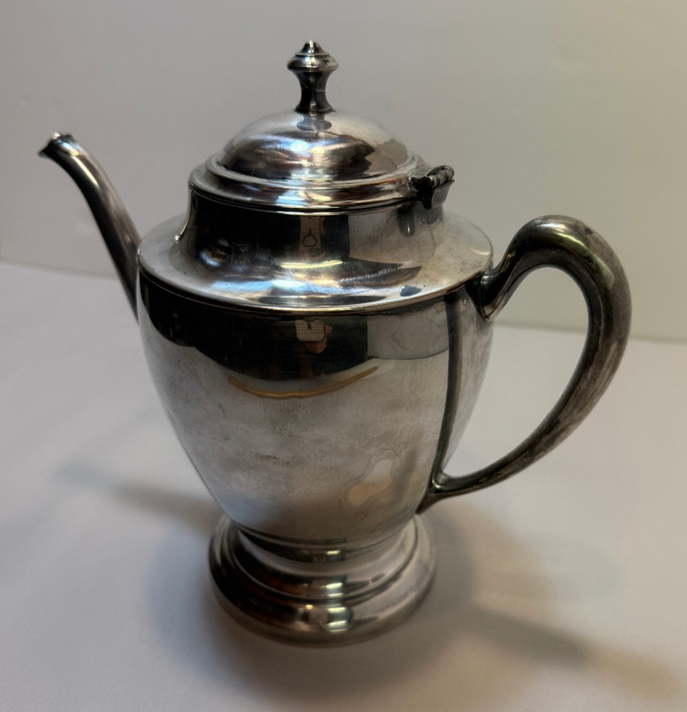 Vintage Silver On Copper Teapot Tea Kettle 8"