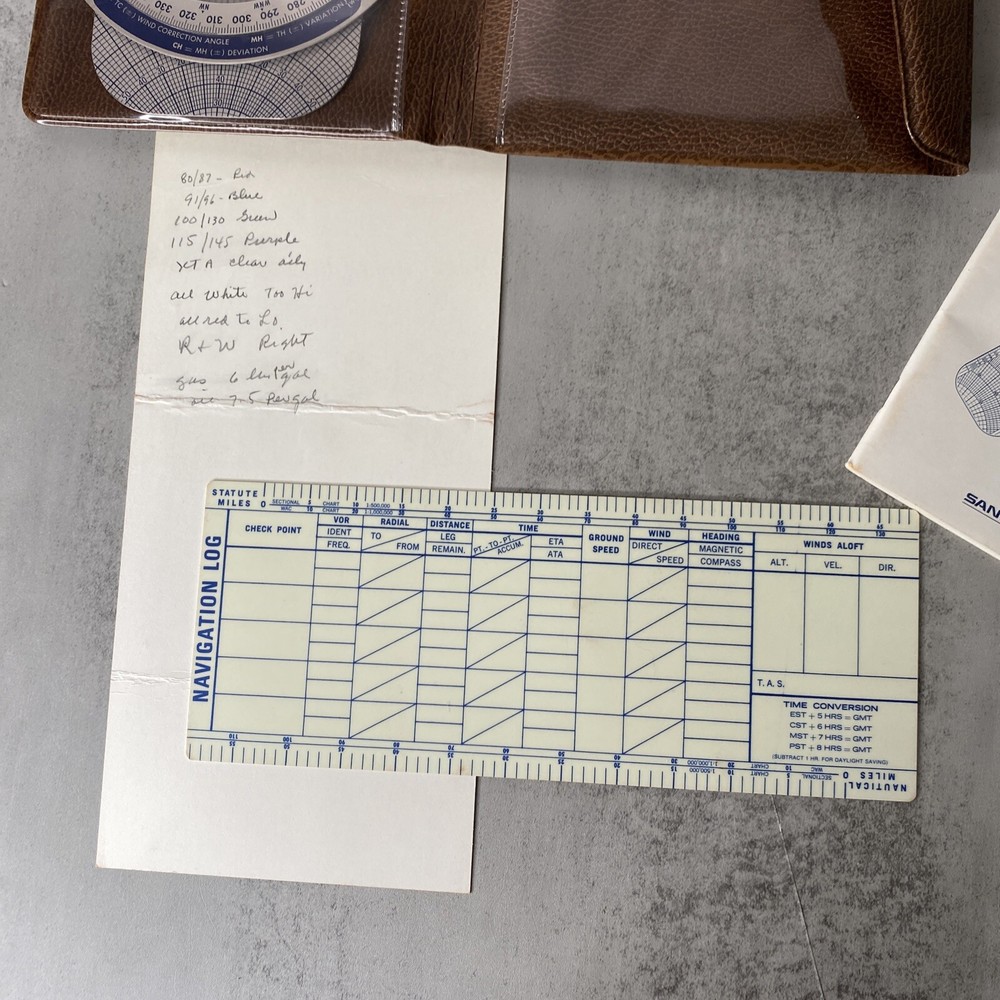 Vintage Sanderson SC-3B Flight Computer + Manual & Flight Guide in Case