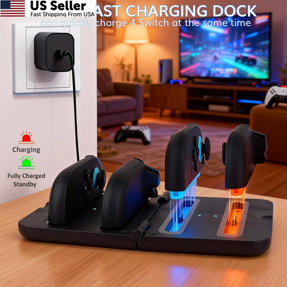 Switch 2 Accessories Bundle for Nintendo 2, 2 Kit-Orange Blue