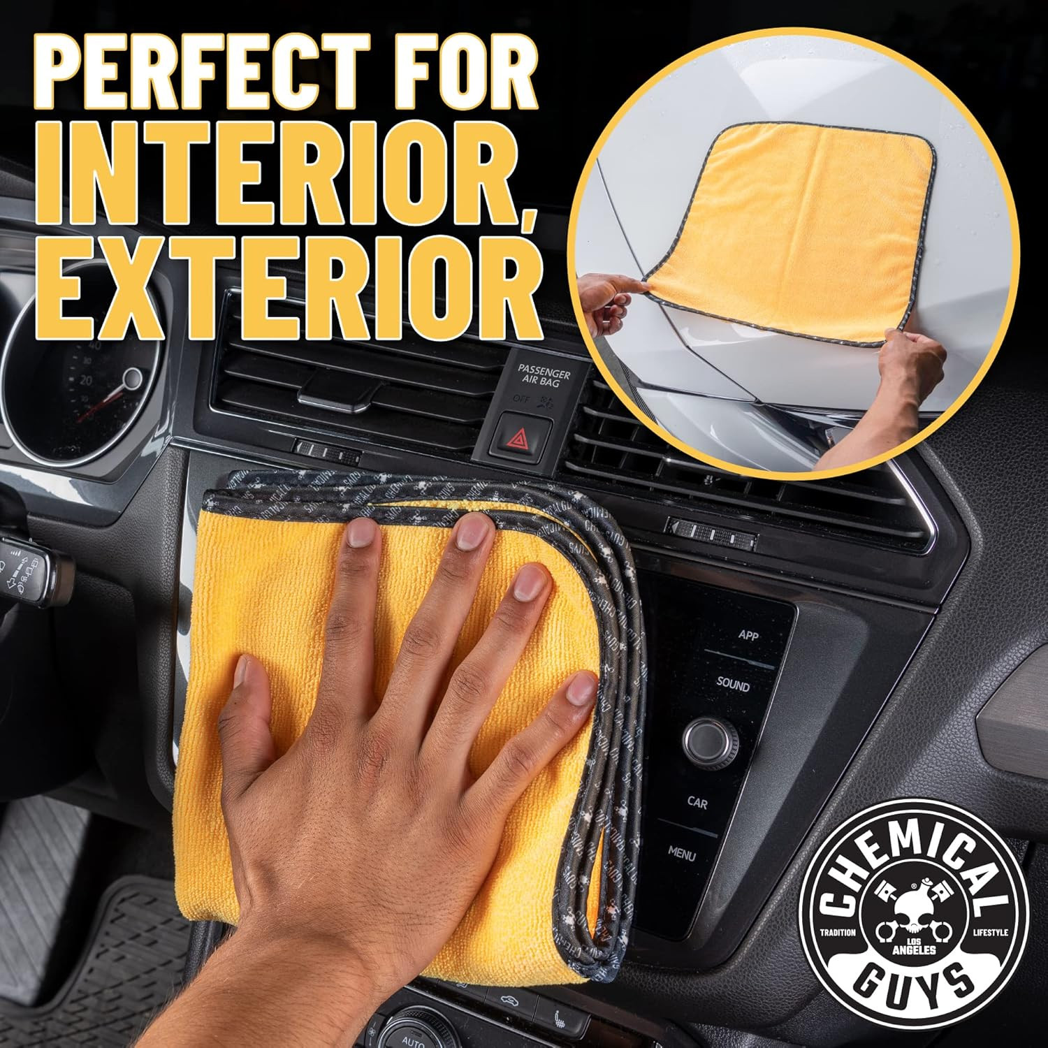 Chemical Guys MIC_506_24 Professional Grade Premium Microfiber Towels, Gold (16