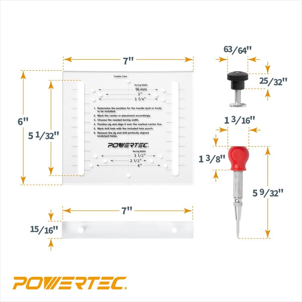 71412 Drawer Pull Jig Template and Center Punch Kit