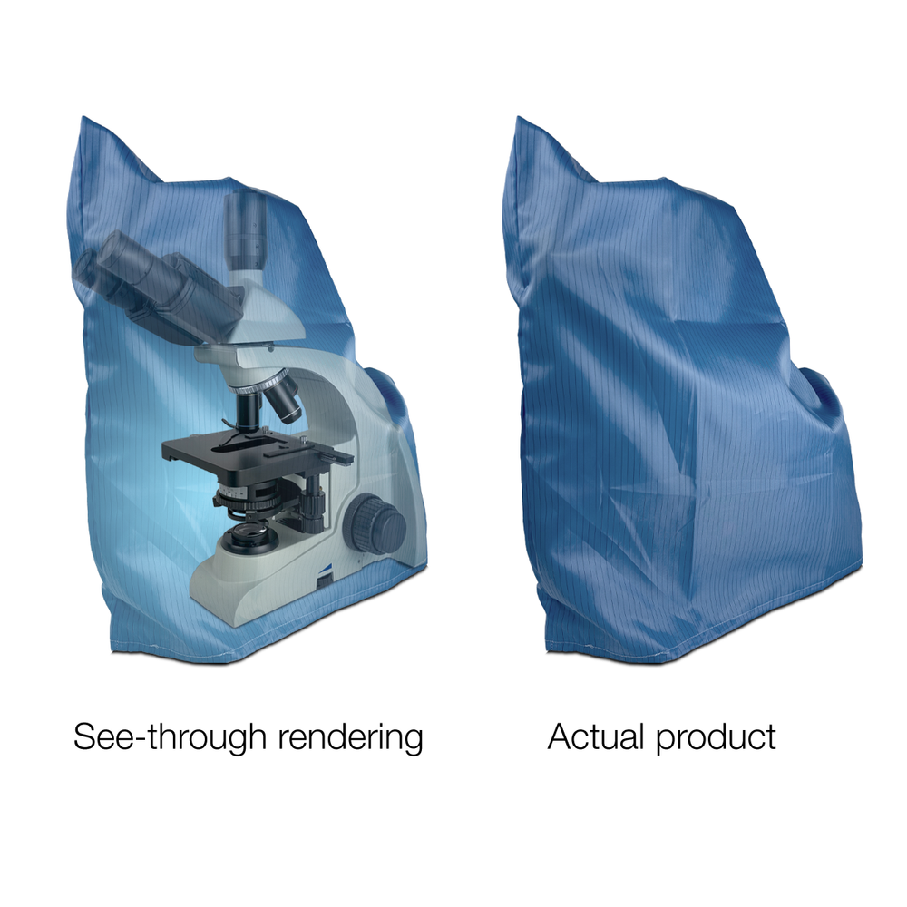 ESD Microscope Dust Cover, Opaque, Blue Fabric (Medium)