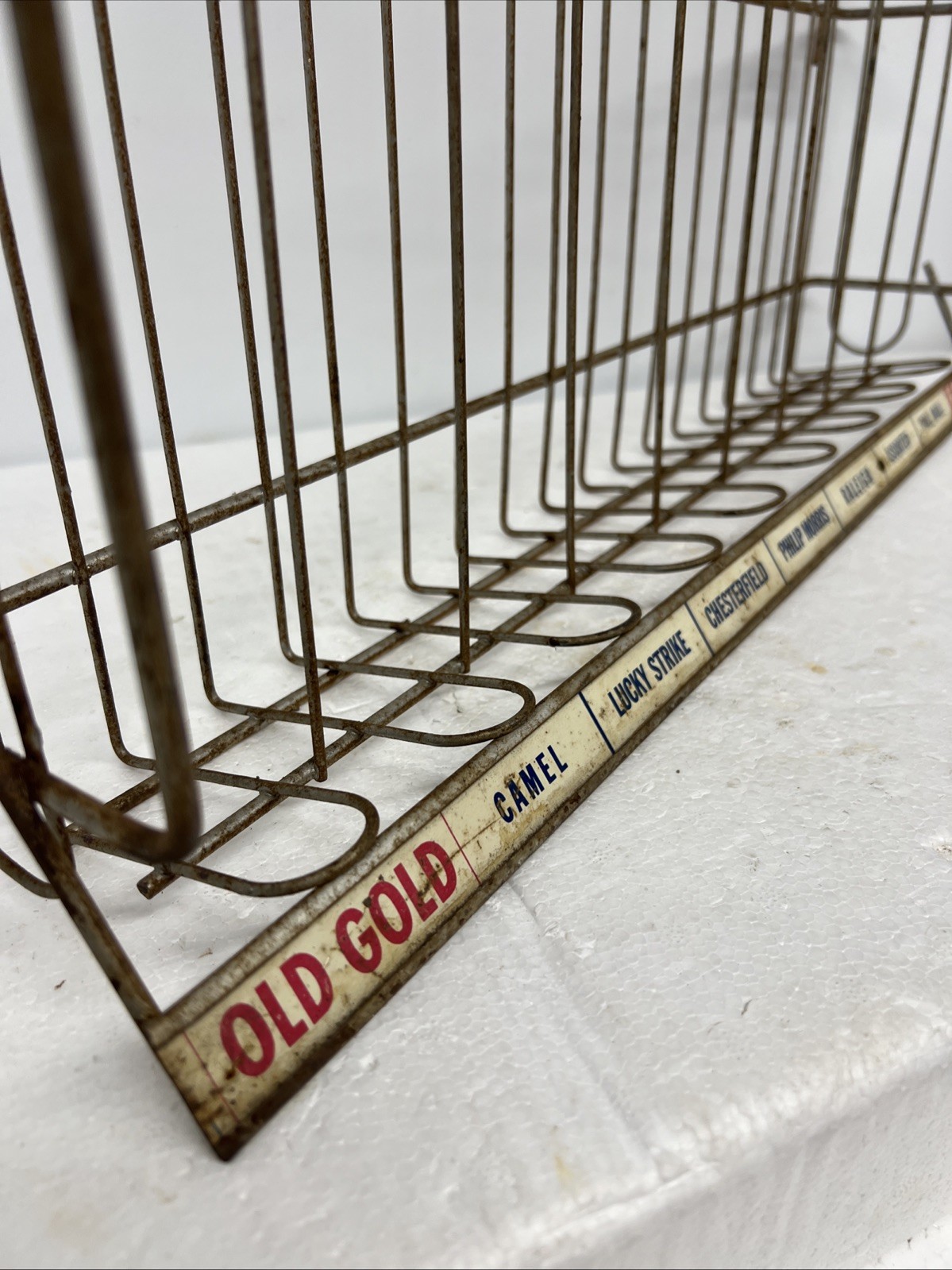 Metal Wire Rack Cigarette Advertising Display Vintage Country General Store 40s