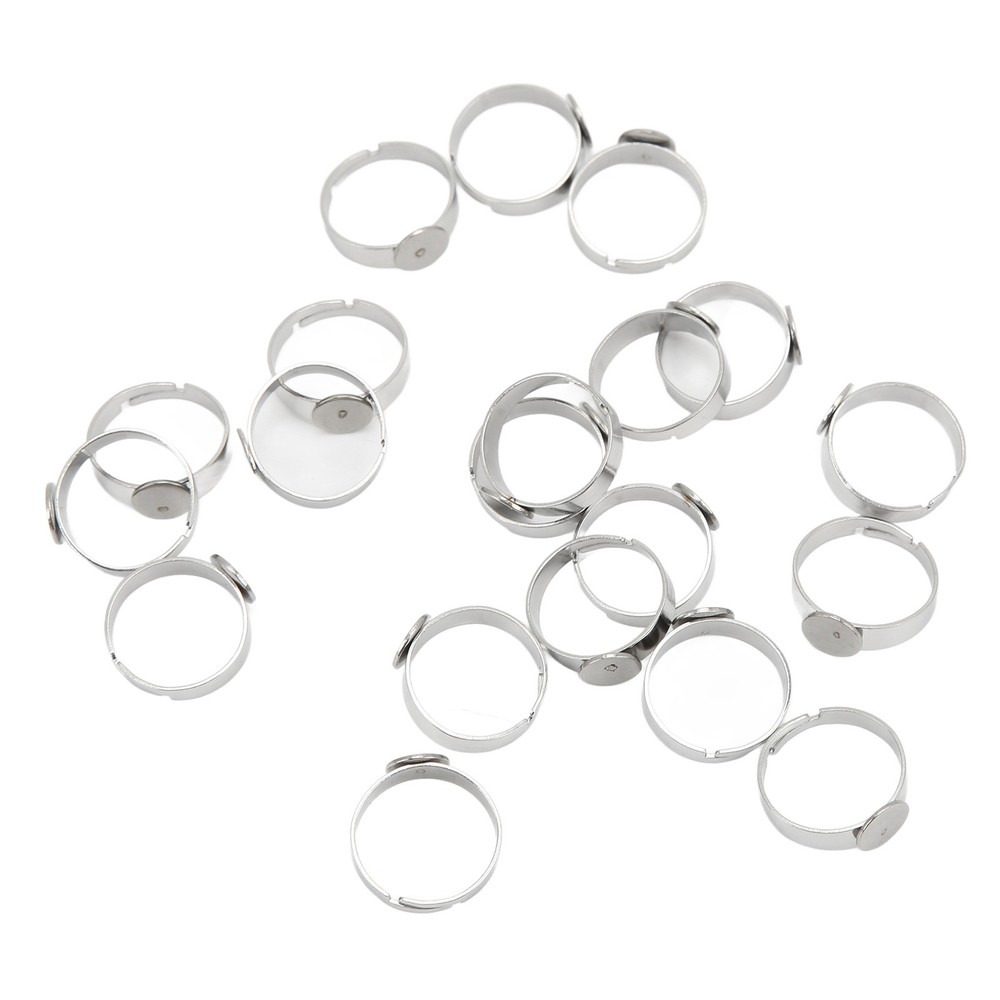 Adjustable Ring Blanks Ring Blanks 8mm Base Diameter 20PCS For Rings For