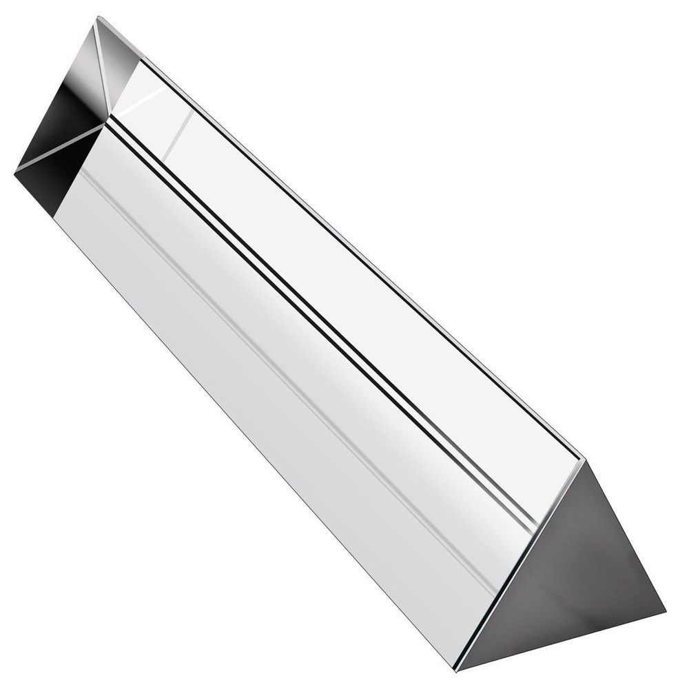 Amlong Crystal 6 inch Optical Glass Triangular Prism for Teaching Light Spectrum