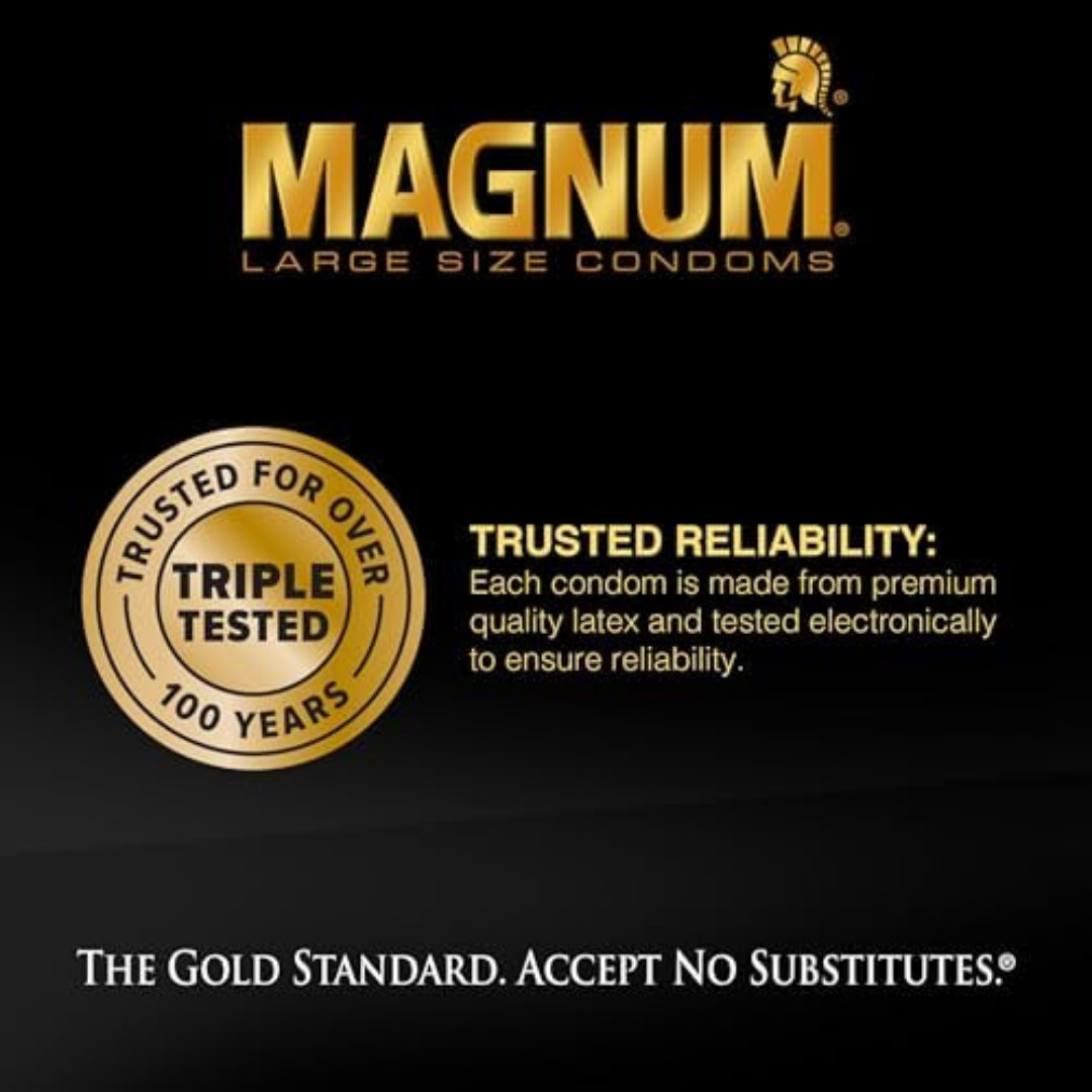 Lubricated Magnum Condoms XL Large Size - 12 Count | Free & Fast Shipping