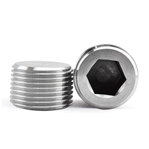 Internal Hex Countersunk Male Thread Pipe Plug Connector， 2PCS 1/2"NPT Male