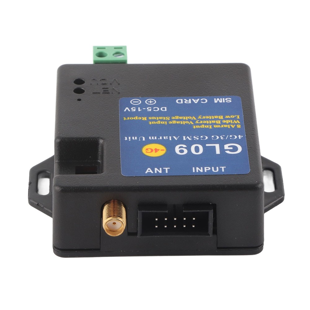 4G Alarm Security System Low Consumption 8‑Channel For Home Black ABS EU Plug
