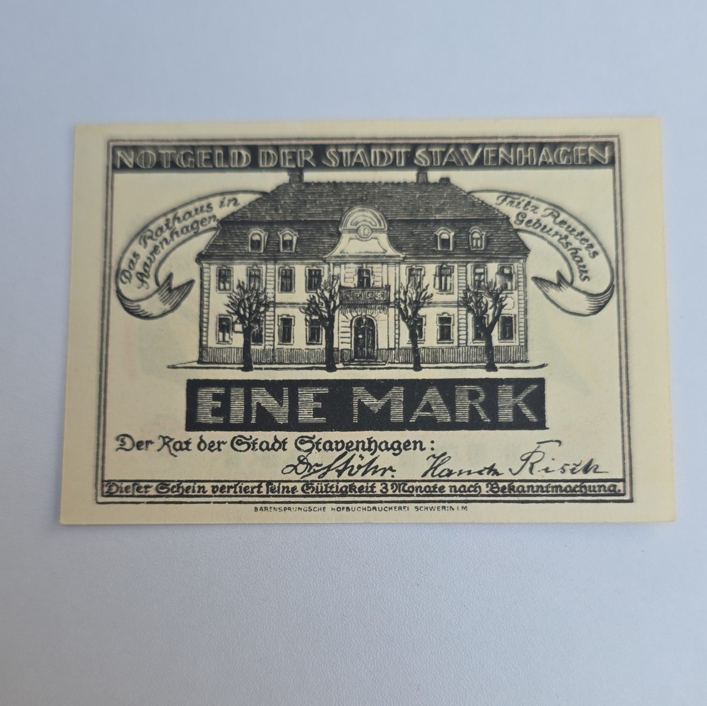 1 Mark 1921 Notgeld Excellent Condition Old BANKNOTE Germany