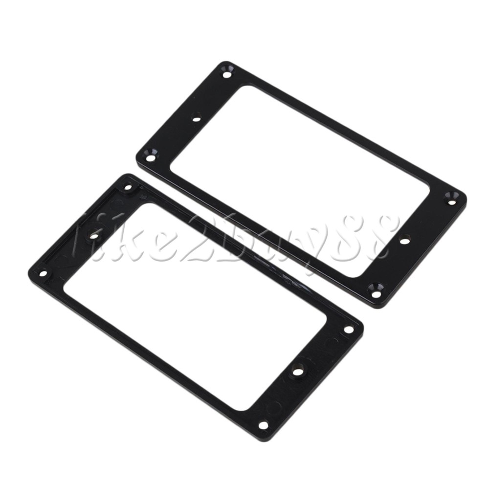2PCS Black Guitars Bridge Pickup Frame Flat Pickup Mounting Ring Cover