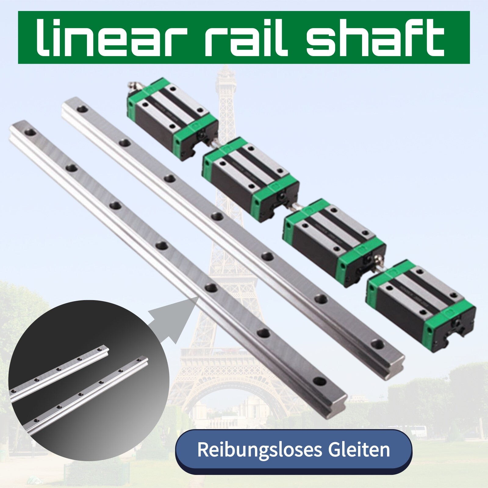 HGR15 HGR20 HGR25 2X Linear Rail Guide+4X HGH15/20/25CA Block 200-2000mm Set CNC