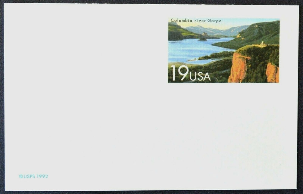 1992 US Sc. #UX164 postal card, 19 cent, mint, sharp corners, excellent shape