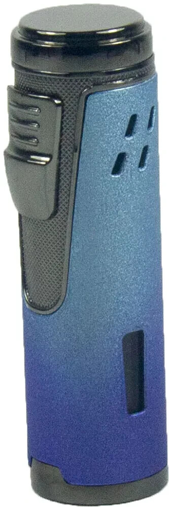Quad Flame Cigar Torch Lighter with Cigar Punch Cutter Red Flame Adjustable