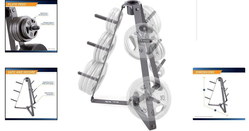 Triangular Weight Plate Storage Rack - Space-Saving Design for Home Gym