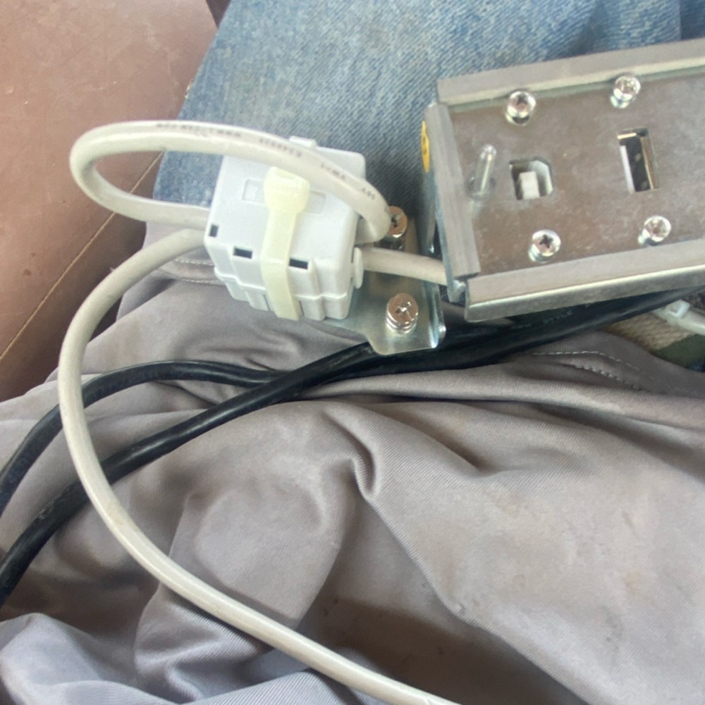 Silver Power Distribution Panel with USB, HDMI, RJ45 Outlets, Multi-Connector