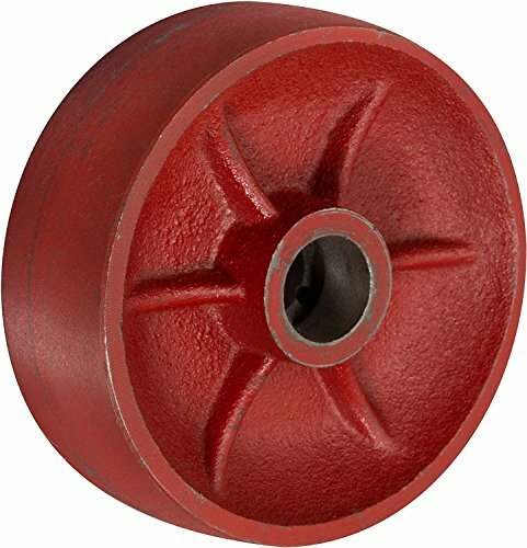 CasterHQ- 5" X 2" RED DUCTILE Steel Wheel - Replacement - 1,500 lbs Capacity