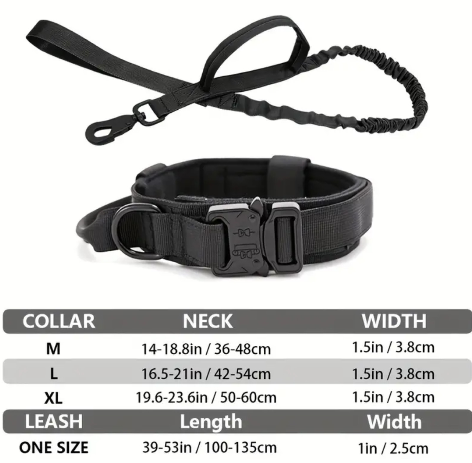 Tactical Dog Pet Collar Leash Heavy Duty K9 Military Service Canine Training Kit
