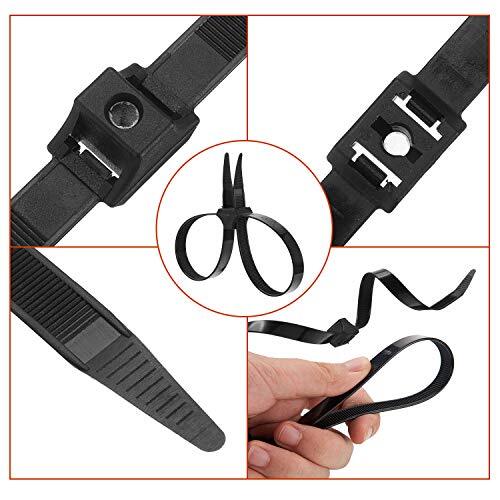 20 Pcs Heavy Duty Double Locking Zip Ties Disposable Plastic Cable Ties