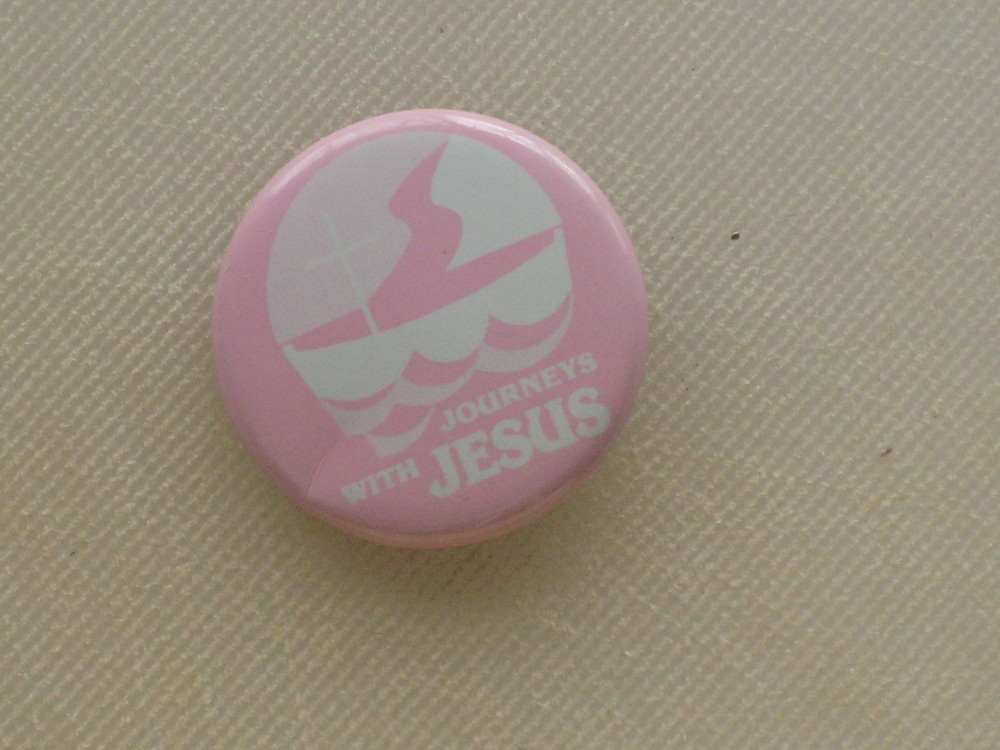Pinback Button JOURNEYS WITH JESUS - 1 1/2"