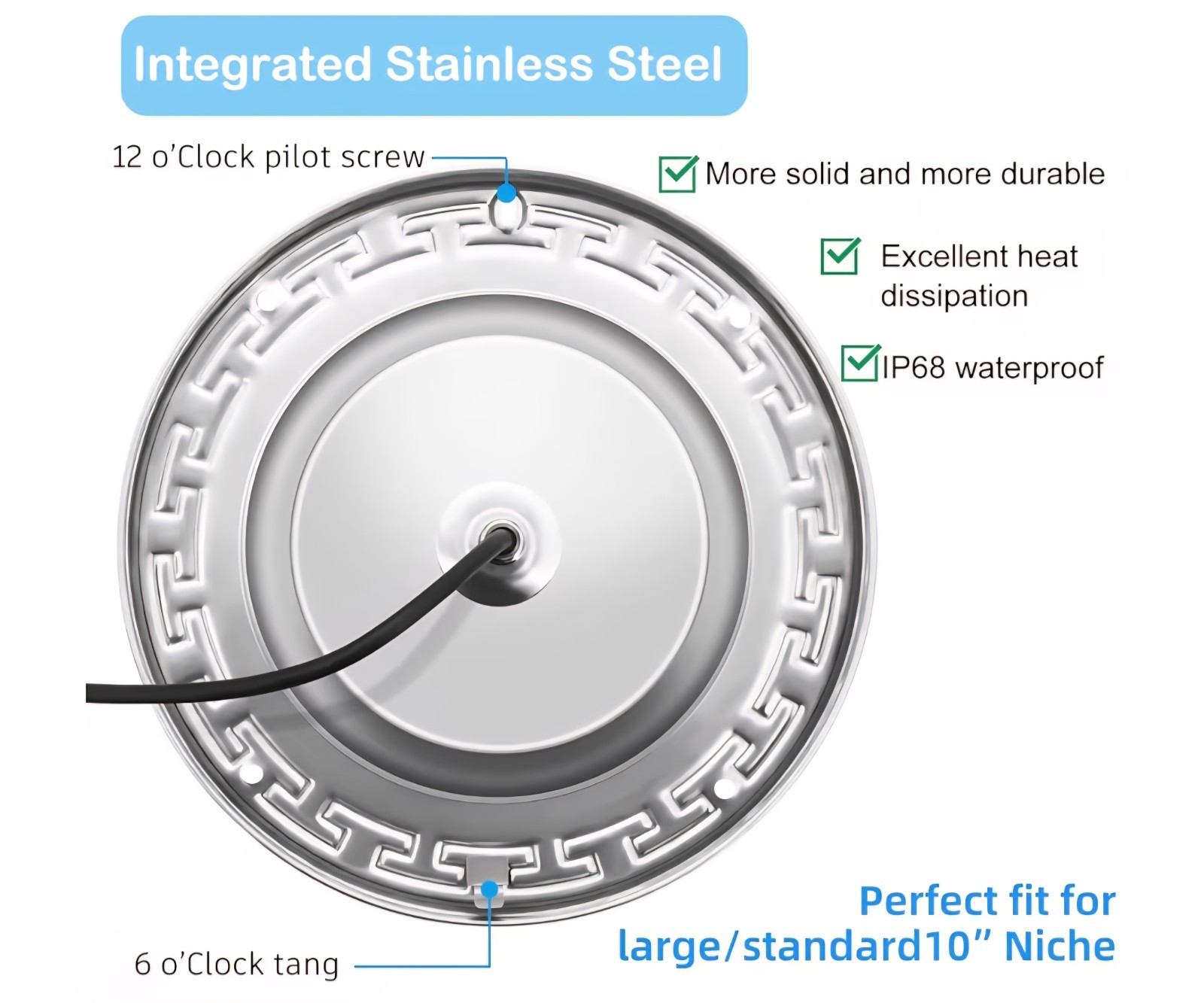 Awanhe Inground 20W LED Pool Light 100ft Cable With Remote And APP Controll