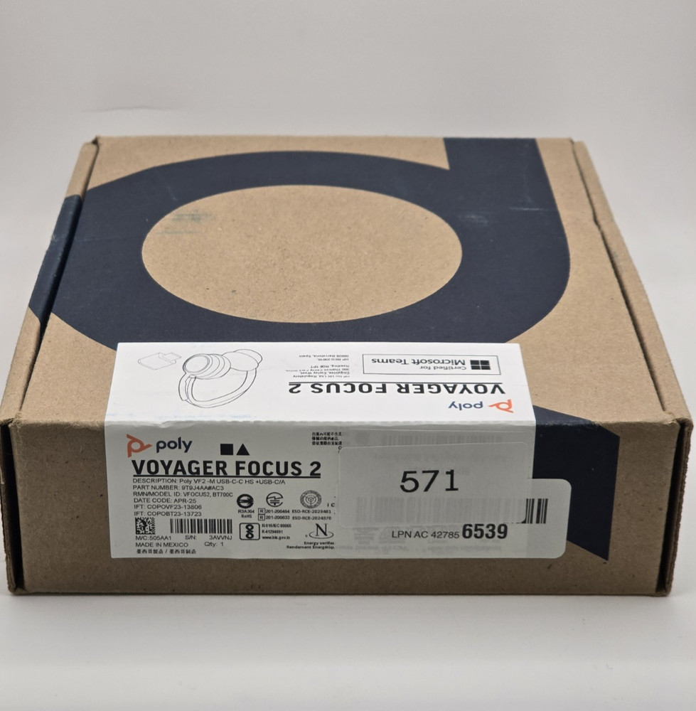 Poly Voyager Focus 2 UC Stereo Bluetooth Headset (Microsoft Teams Certified)