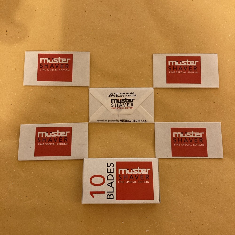 5 Double Edge Razor Blades, Muster Shaver Platinum