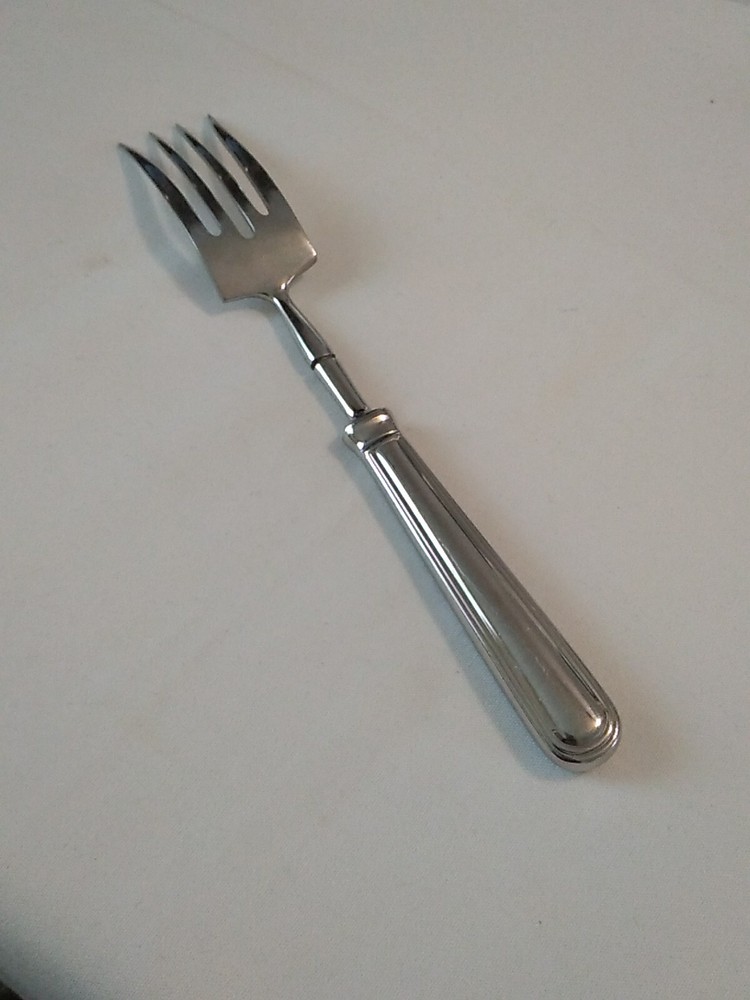 Vintage Serving Fork Glossy Stainless Flatware