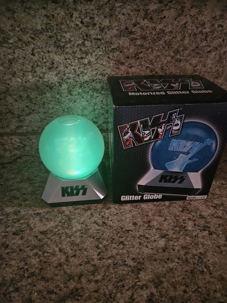 KISS 2003 Motorized Glitter Globe Spencer's Signature Network Lighted W Box