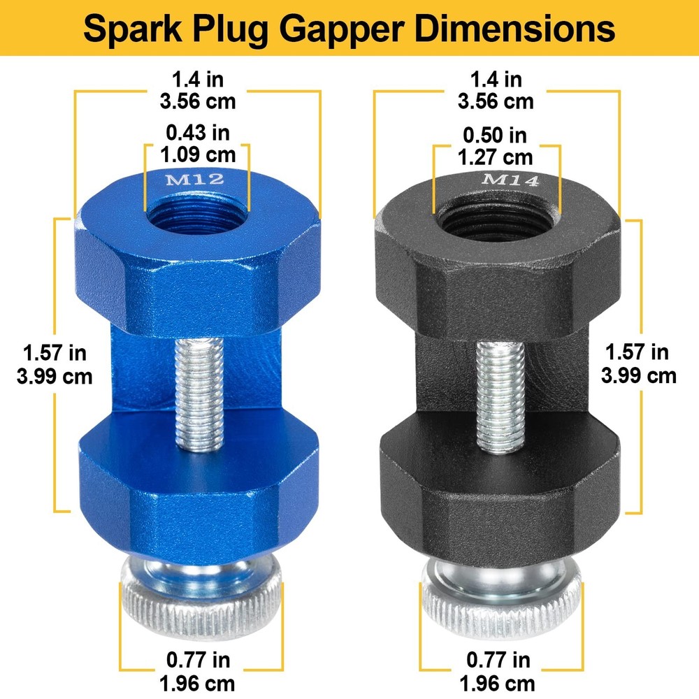 Toolwiz Spark Plug Gap Tool 2pcs, High Precise Gapping Tool Adjustment Kit fo...