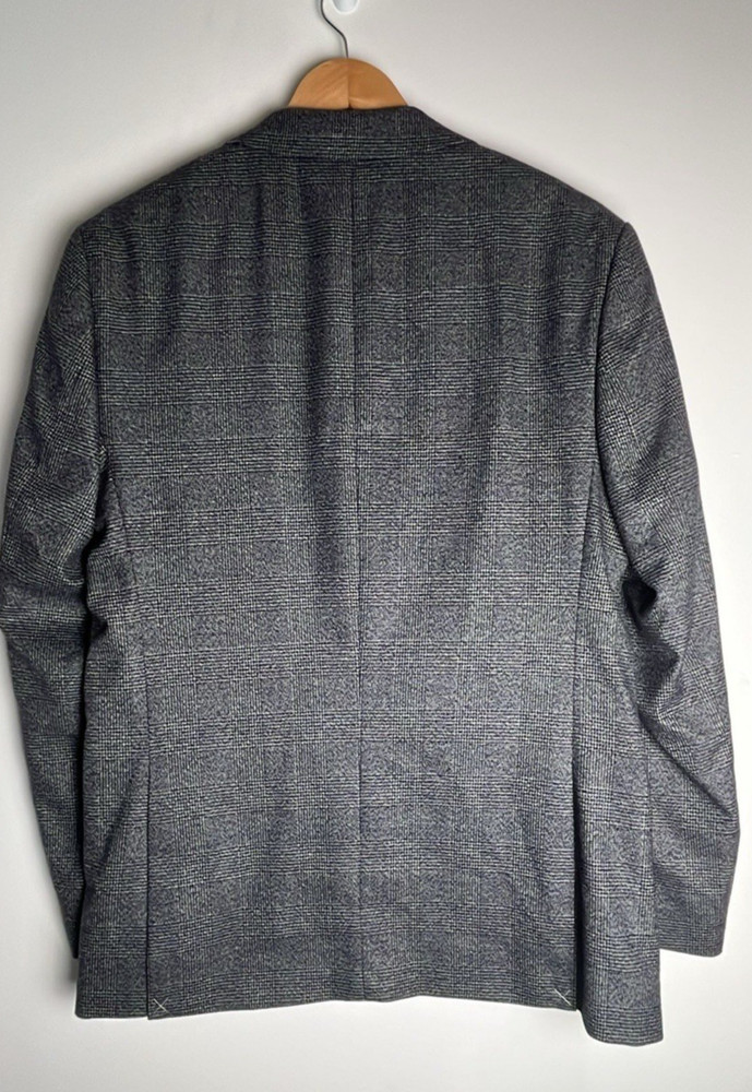 CHOICE - MEN'S CHECKED BLAZER - 38 REGULAR -GREY